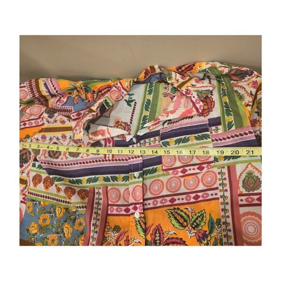 Calypso St. Barth Colorful Long Sleeve Button Down Shirt Womens Medium - Picture 7 of 9